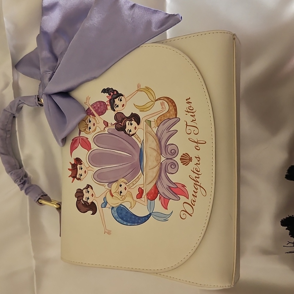 Disney Daughters of Triton Cream and Purple Handbag